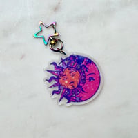 Image 1 of 2" Holographic Star Celestial Keychain