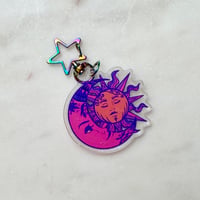 Image 2 of 2" Holographic Star Celestial Keychain