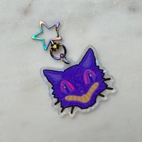 Image 2 of 2" Holographic Shatter Vintage Cat Keychain 