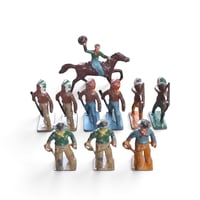 Image 2 of Vintage Lincoln Log Metal Figures, c. 1940s
