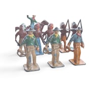 Image 3 of Vintage Lincoln Log Metal Figures, c. 1940s