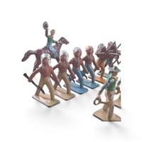 Image 4 of Vintage Lincoln Log Metal Figures, c. 1940s
