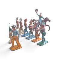 Image 5 of Vintage Lincoln Log Metal Figures, c. 1940s