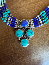 Image 2 of Multi-strand turquoise necklace w/ pendant