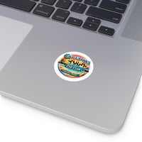 Image 4 of Old Cranks Car Club Round Vinyl Sticker — Edgewater Florida Beach Classic Car Design