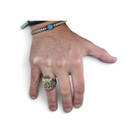 Image 6 of Crowned Aztec Masonic Ring #1, c. 1940s