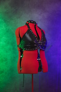 Image 2 of XL Shiny Studded Black Triangle Top