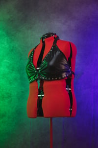 Image 3 of XL Shiny Studded Black Triangle Top