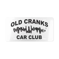 Image 1 of Old Cranks Car Club Metal Vanity Plate — Classic Car Enthusiast License Tag