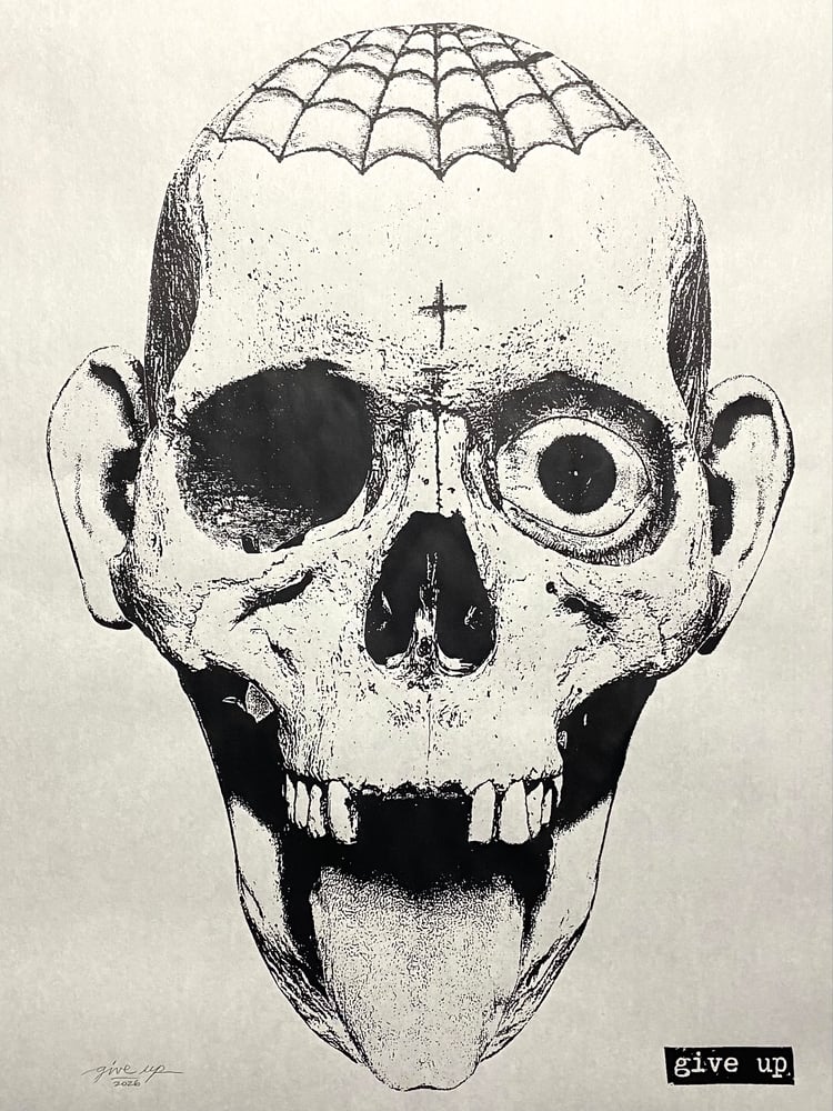 Image of 'laughing skull' print