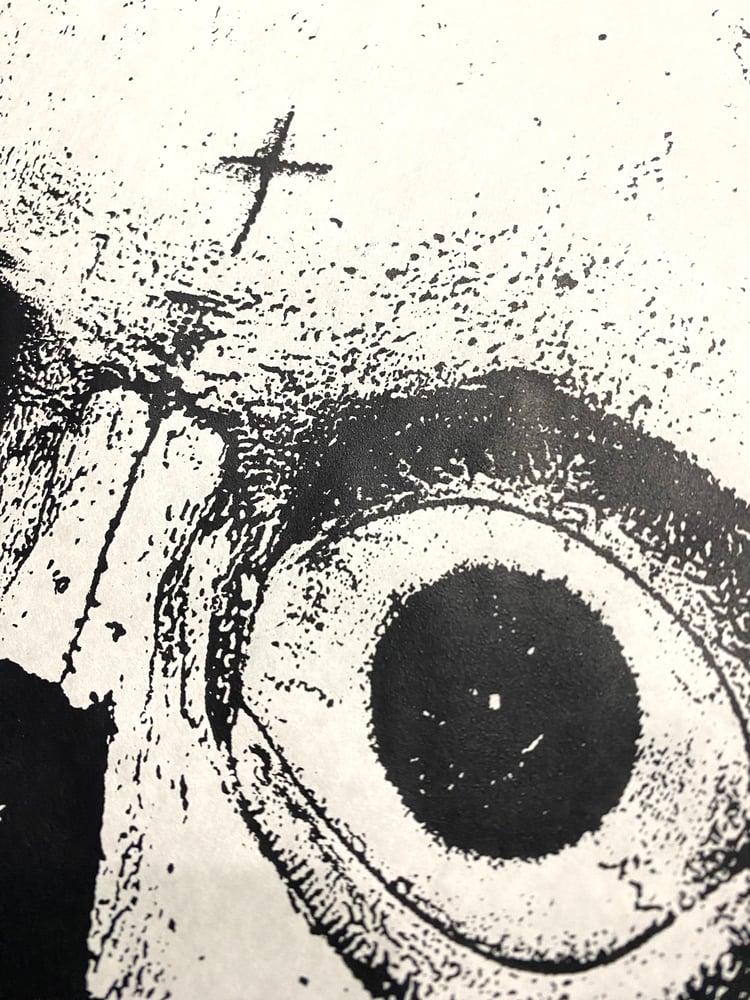 Image of 'laughing skull' print