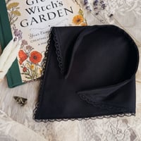 Image 2 of Solid Black Linen Scarf Headband