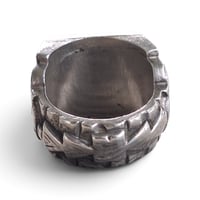 Image 4 of Vintage "Dethroned" Aztec Skull Ring #1, c. 1940s