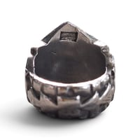 Image 6 of Vintage "Dethroned" Aztec Skull Ring #1, c. 1940s