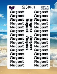 Image 4 of August Medium Sticker Font N-N24 Planner Sticker