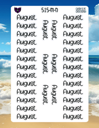 Image 1 of August Medium Sticker Font N-N24 Planner Sticker