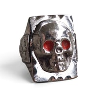 Image 1 of Vintage Large Face Skull Ring, c. 1940s
