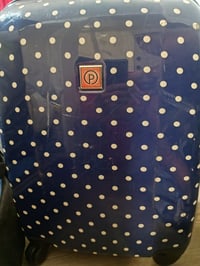 Image 1 of Blue polka dot carry-on luggage