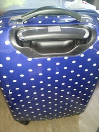 Image 2 of Blue polka dot carry-on luggage