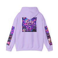 Image 5 of Lucky Kitten Neon Arcade Hoodie | Cute Pink Kawaii Graphic