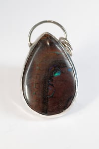 Image 1 of Queensland Boulder Opal Sterling Silver Tear Pendant