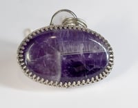 Image 1 of Oval Amethyst sterling silver pendant