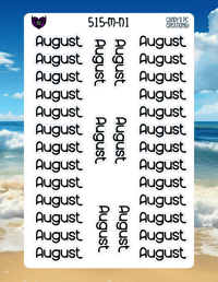 Image 2 of August Medium Sticker Font N-N24 Planner Sticker