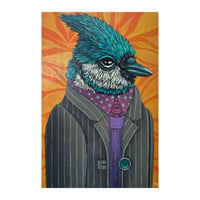Image 1 of ORIGINAL-"Garden Portraits-Blue Jay (grey jacket)"