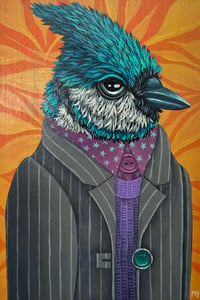 Image 2 of ORIGINAL-"Garden Portraits-Blue Jay (grey jacket)"