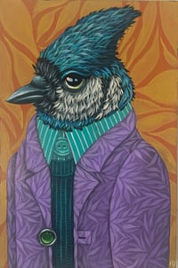 Image 2 of ORIGINAL-"Garden Portraits-Blue Jay (purple jacket)"