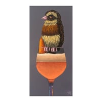 Image 1 of ORIGINAL-"Party Cocktail (Orange w/wren)"