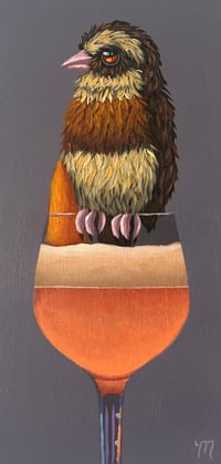 Image 2 of ORIGINAL-"Party Cocktail (Orange w/wren)"