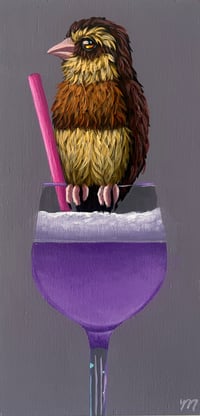 ORIGINAL-"Party Cocktail (Purple w/wren)"