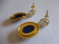 Image 6 of Kate Middleton Princess of Wales Inspired Replikate Lapis Lazuli & Moonstone Statement Earrings