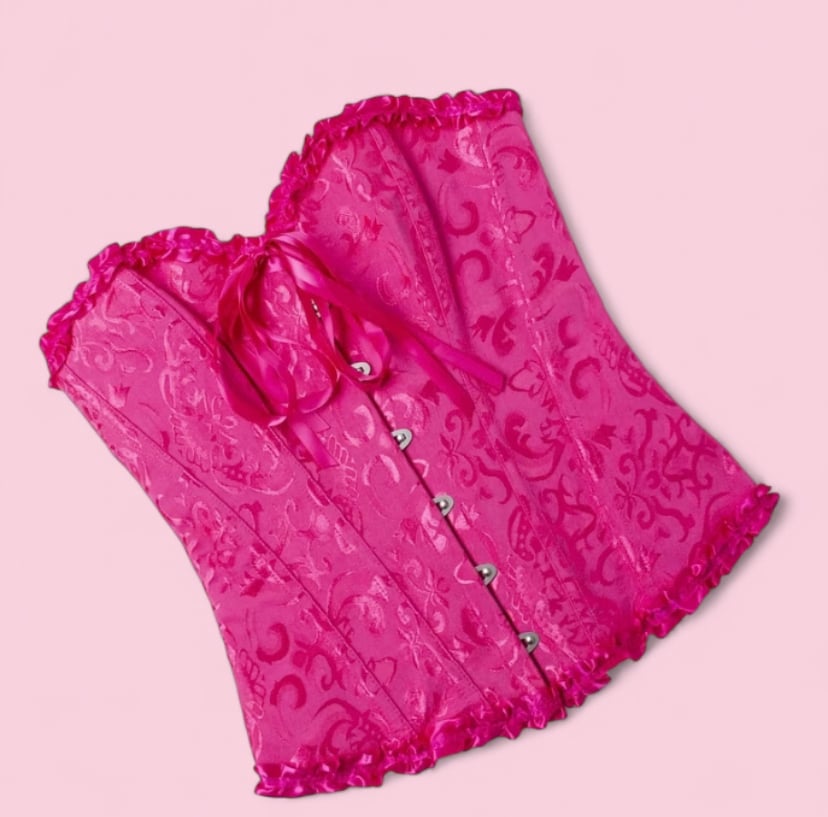 Image of Pink flora closure corset 