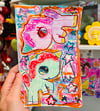 Mint and Purple  Unicorn - original 6x8