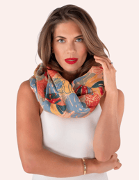 Image 1 of Exotic Leaves Infinity Scarf