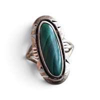 Image 1 of Vintage Southwest Malachite Ring, c. 1960s