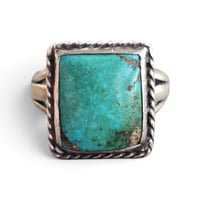 Image 1 of Vintage Square Turquoise Ring, c. 1960s