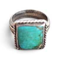 Image 4 of Vintage Square Turquoise Ring, c. 1960s