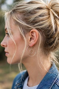 Image 1 of Silver illusion hoops