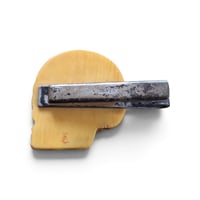 Image 3 of Vintage Carved Bone Skull Tie Clip, c. 1940s