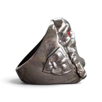 Image 3 of Vintage Large Skull 'n' Bones Ring, c.1940s 
