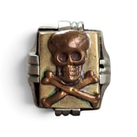 Image 1 of Vintage Small Jolly Roger Skull Ring, c. 1940s