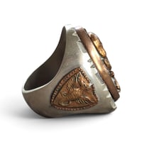 Image 3 of Vintage Grinning Skull w/ Dagger Ring, c. 1940s