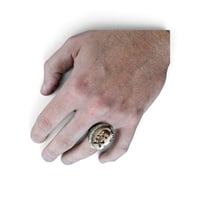 Image 5 of Vintage Grinning Skull w/ Dagger Ring, c. 1940s