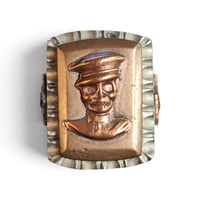 Image 1 of Vintage Soldier of Fortune Skull Ring #2, c. 1940s