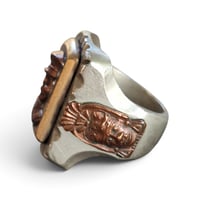 Image 2 of Vintage Soldier of Fortune Skull Ring #1, c. 1940s