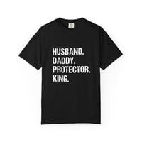 Image 2 of Husband Daddy Protector King Graphic Tee | Men's Motivational Slogan T-Shirt.