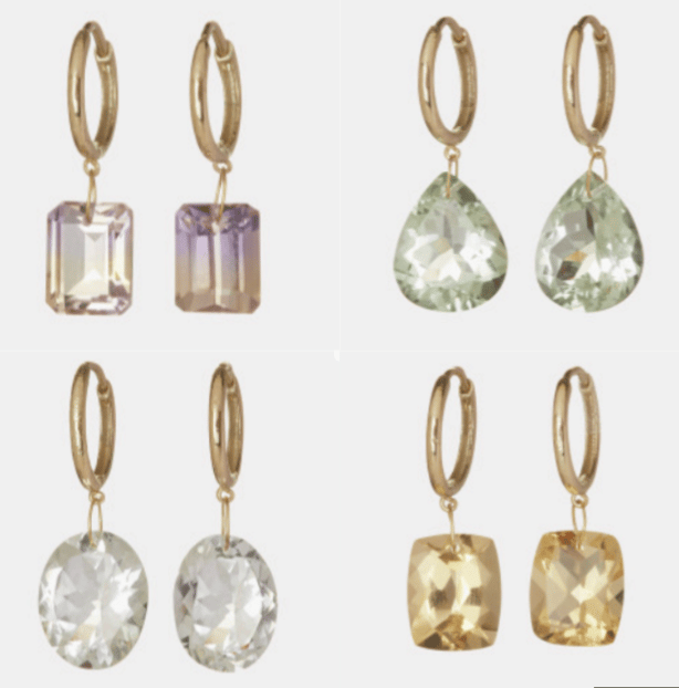 5 Octobre 14 kt and Gemstone Earrings (4 Kinds) - Image 1 of 5